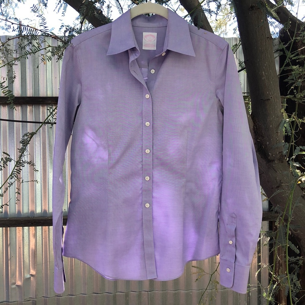 Brooks Brothers - Non-Iron Stretch Fitted Dress Shirt - Lilac